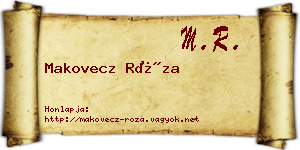Makovecz Róza névjegykártya